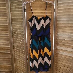 Chevron Strappy Dress in Multicolor